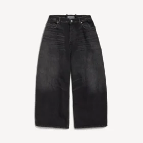 Svækkede jeans til mænd i sort