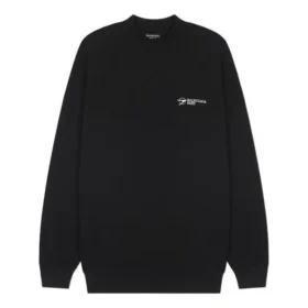 Sweater med broderet logo, medium pasform, “Sort” 652981TKV871070