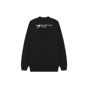 Sweater med broderet logo, medium pasform, “Sort” 652981TKV871070