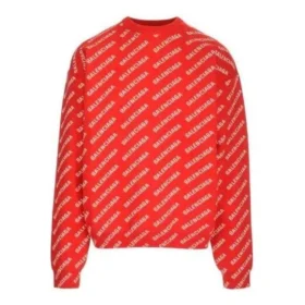 Sweater med logo overalt og rund hals “Red White” 702952T32336090 Sweater med logo overalt og rund hals “Red White” 702952T32336090