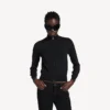 Sweater med lynlås til kvinder i sort