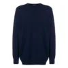Sweatshirt med logo på ryggen, rund hals og strikket kashmir “Navy” 583111T40924140