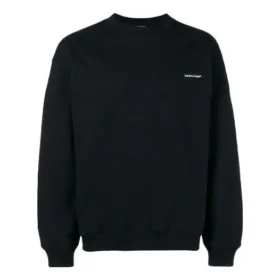 Sweatshirt med rund hals og lille kontrastlogo “Black White” 556147TYK271000 Sweatshirt med rund hals og lille kontrastlogo “Black White” 556147TYK271000