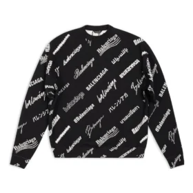 Sweatshirt med rund hals og logo-print overalt “Black White” 724858T16651070 Sweatshirt med rund hals og logo-print overalt “Black White” 724858T16651070