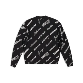 Sweatshirt med rund hals og logo-print overalt “Black White” 724858T16651070 Sweatshirt med rund hals og logo-print overalt “Black White” 724858T16651070