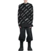 Sweatshirt med rund hals og logo-print overalt “Black White” 724858T16651070