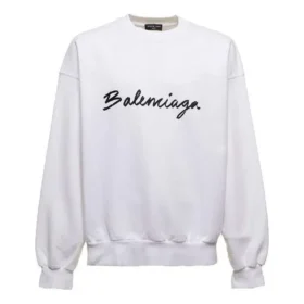 Sweatshirt med rund hals og script-logo “White” 697869TMVB59040 Sweatshirt med rund hals og script-logo “White” 697869TMVB59040