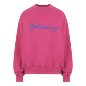 Sweatshirt med rund hals og skriftlogo “Dark Fuchsia” 697869TMVB50507
