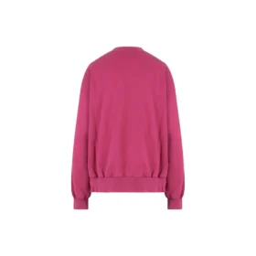 Sweatshirt med rund hals og skriftlogo “Dark Fuchsia” 697869TMVB50507