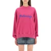 Sweatshirt med rund hals og skriftlogo “Dark Fuchsia” 697869TMVB50507