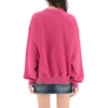 Sweatshirt med rund hals og skriftlogo “Dark Fuchsia” 697869TMVB50507