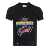 T-shirt i jersey med grafisk print og small-fit i distressed-look “Washed Black” 612964TMVH31055