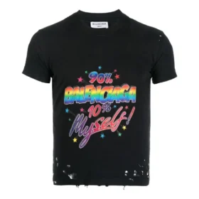 T-shirt i jersey med grafisk print og small-fit i distressed-look “Washed Black” 612964TMVH31055