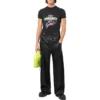 T-shirt i jersey med grafisk print og small-fit i distressed-look “Washed Black” 612964TMVH31055