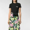 T-shirt med alfabetlogo, korte ærmer, sort 612964TIV521070