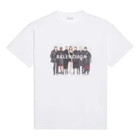 T-shirt med bandportræt og trykt logo, retro, kortærmet, “White” 612965TIV479000