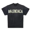 T-shirt med dobbelt front “Washed Black” 791615TQVQ61021