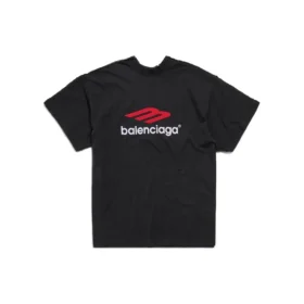 T-shirt med dobbelt front “Washed Black” 791615TQVQ61021