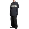 T-shirt med dobbelt front “Washed Black” 791615TQVQ61021