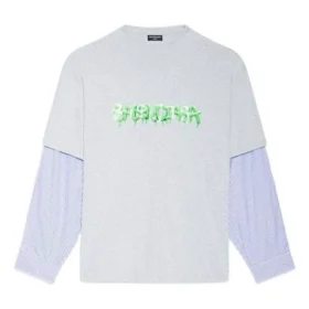 T-shirt med lag på lag og Slime-logo “Grey” 671401TLVF11203 T-shirt med lag på lag og Slime-logo “Grey” 671401TLVF11203