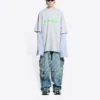 T-shirt med lag på lag og Slime-logo “Grey” 671401TLVF11203