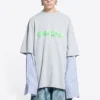 T-shirt med lag på lag og Slime-logo “Grey” 671401TLVF11203