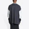 T-shirt med logo og 3/4-ærmer “Washed Black Heather Grey” 699190TMVC81208
