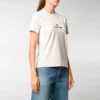 T-shirt med logo og rund hals, grå/hvid 612964TJVD99054