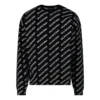 T-shirt med logo overalt og rund hals “Black White” 702952T32331070