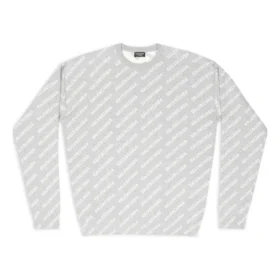 T-shirt med logo overalt og rund hals “Light Grey White” 702952T32331461