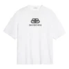 T-shirt med logo på brystet, bogstaver, korte ærmer, hvid 570813TEV489044