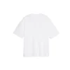 T-shirt med logo på brystet, bogstaver, korte ærmer, hvid 570813TEV489044