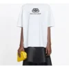 T-shirt med logo på brystet, bogstaver, korte ærmer, hvid 570813TEV489044