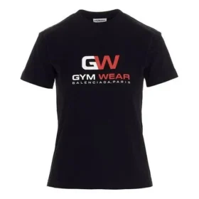 T-shirt med logo-tryk og rund hals, sort 612964TIVD51000 T-shirt med logo-tryk og rund hals, sort 612964TIVD51000
