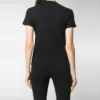 T-shirt med logo-tryk og rund hals, sort 612964TIVD51000