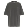 T-shirt med rund hals, lille logo og korte ærmer, grå 556104TYK281055