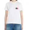 T-shirt med rund hals og korte ærmer, hvid 612964TIV799000