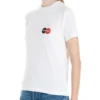 T-shirt med rund hals og korte ærmer, hvid 612964TIV799000