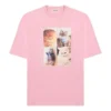 T-shirt med rund hals og korte ærmer, lyserød, 641532TJVG85630