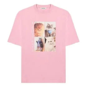 T-shirt med rund hals og korte ærmer, lyserød, 641532TJVG85630 T-shirt med rund hals og korte ærmer, lyserød, 641532TJVG85630