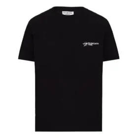 T-shirt med rund hals og korte ærmer, sort 612965TKV861070 T-shirt med rund hals og korte ærmer, sort 612965TKV861070