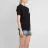 T-shirt med rund hals og korte ærmer, sort 612965TKV861070