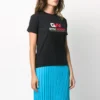 T-shirt med rund hals og print, sort 620941TIVD51000