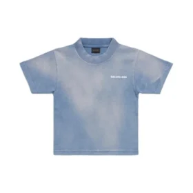 T-shirt med rygprint “Blue White” 681864TPVK14313