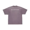 T-shirt med rygprint, medium pasform “Purple Grey” 764235TPVK15500