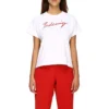 T-shirt med signatur-alfabetlogo, korte ærmer, hvid 583217TFV639783