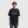 T-shirt med sløret logo “Black Blue” 661705TKVD51070