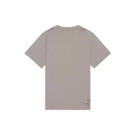 T-shirt med sløret logo, huller, retro-klassisk, korte ærmer, unisex, grå 661705TKVD58174 T-shirt med sløret logo, huller, retro-klassisk, korte ærmer, unisex, grå 661705TKVD58174