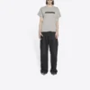 T-shirt med sløret logo, huller, retro-klassisk, korte ærmer, unisex, grå 661705TKVD58174