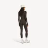 Techwear-leggings til kvinder i khakibrun/neonrosa Techwear-leggings til kvinder i khakibrun/neonrosa
